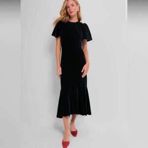 Tuckernuck Elodie Black Velvet Maxi Dress Large Womens